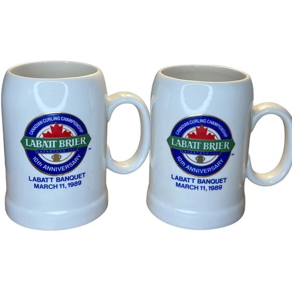 Vintage 1989 Labatt Brier Beer Mug - Set of 2 - Picture 1 of 5